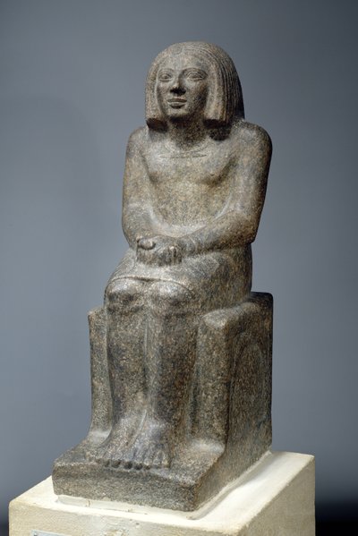 Statue of Ankh, Priest of Horus, Early Dynastic Period by Egyptian 3rd Dynasty